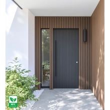 WPC facade panel DARK TEAK/BLACK, 219x2900 mm, ripple texture, half co-extrusion (0.63 m²)