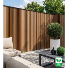 WPC facade panel TEAK/BLACK, BRUSHED texture, 219x2900 mm, dual color (0.63 m²)