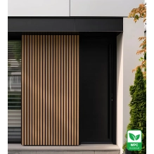WPC facade panel TEAK/BLACK, GRAIN texture 2K26, 219x2900 mm, dual color (0.63 m²)