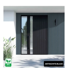 WPC facade panel GRAY/BLACK, 219x2900 mm, ripple texture, half co-extrusion (0.63 m²)