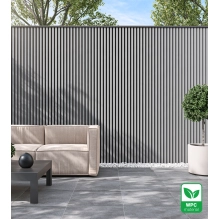 WPC facade panel TWIX SLIM, GREY with black joints, 6 slim slats (0.64 m²)