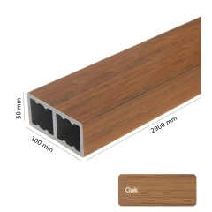 WPC drvena cijev LT-04A, 3D zrnato drvo, AURORA, 100x50x2900 mm