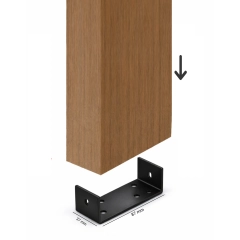 U-nosač za drvene brisoleje, za skrivenu montažu, pocinčani čelik, 87x37 mm