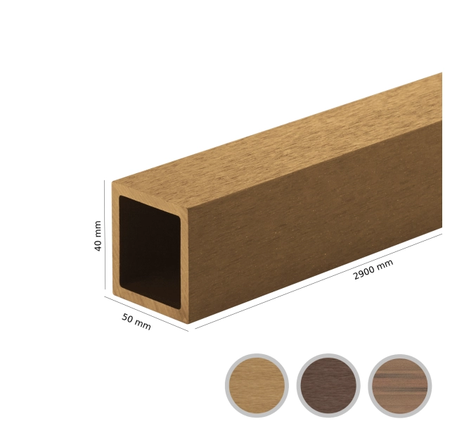 WPC homlokzat lamella FS-03R, csiszolt textúra, RUSZTIKUS TÖLGY, 40x50x2900 mm