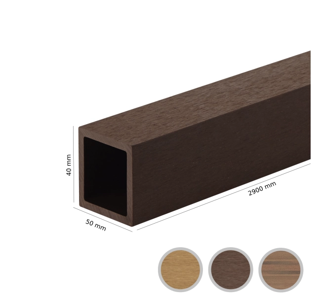 WPC homlokzat lamella FS-03W, csiszolt textúra, DIÓ, 40x50x2900 mm