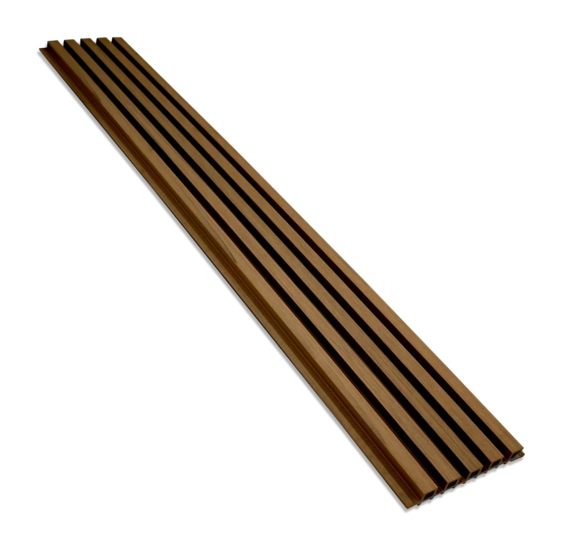 WPC Fassadenpaneel TEAK TWIX MINI, 5 Lamellen, 217x2900 mm, gebürstete Oberfläche