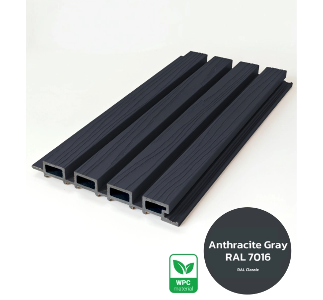 WPC facade panel, 219x26x2900 mm, ANTHRACITE (RAL 7016) (0.63 m²)