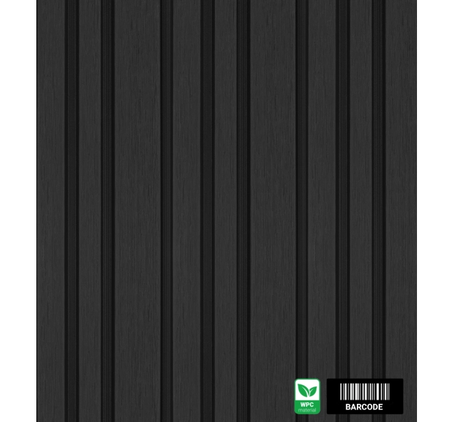 WPC facade panel BARCODE PREMIUM, 219x2900 mm, BLACK (0.63 m²)