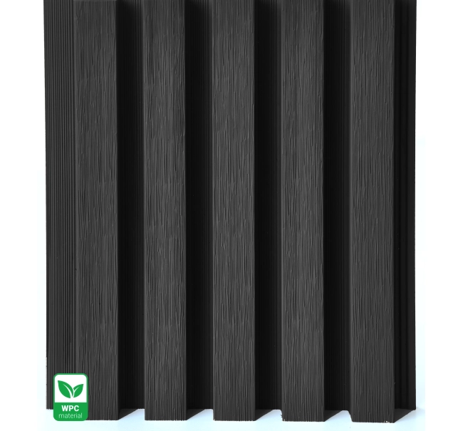 WPC facade panel BLACK TWIX MINI, 5 slats, 217x2900 mm, brushed texture