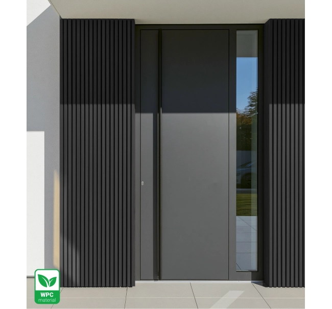WPC facade panel BLACK TWIX MINI, 5 slats, 217x2900 mm, brushed texture