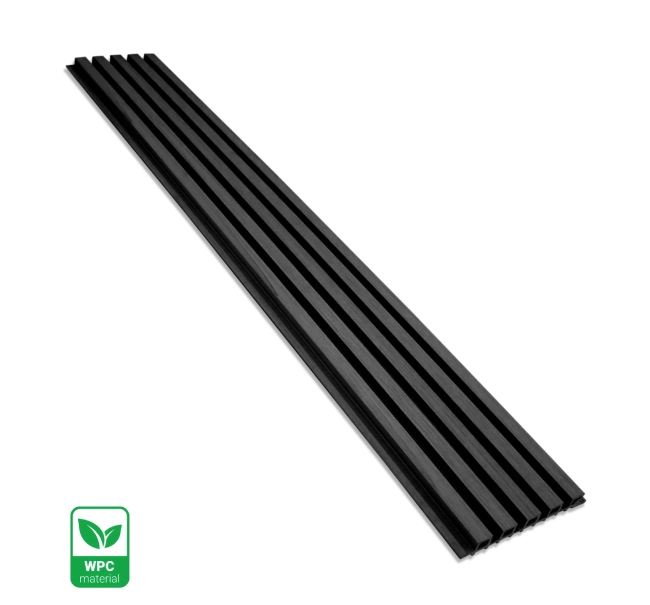 WPC facade panel BLACK TWIX MINI, 5 slats, 217x2900 mm, brushed texture