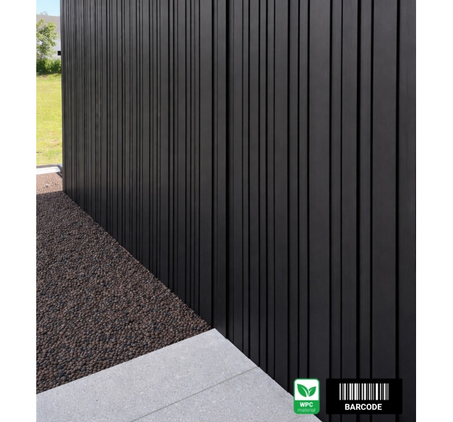WPC facade panel BARCODE PREMIUM, 219x2900 mm, BLACK (0.63 m²)