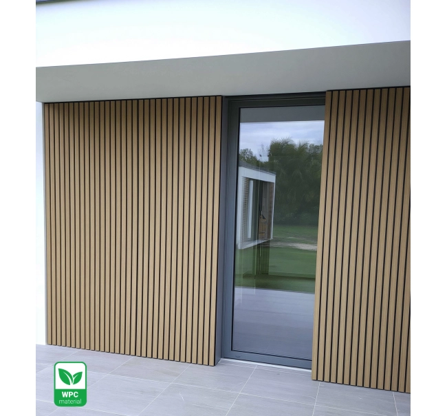 WPC fasadni panel, 219x2900 mm, dvije boje, SVJETLI HRAST & CRNA (0,63 m²)
