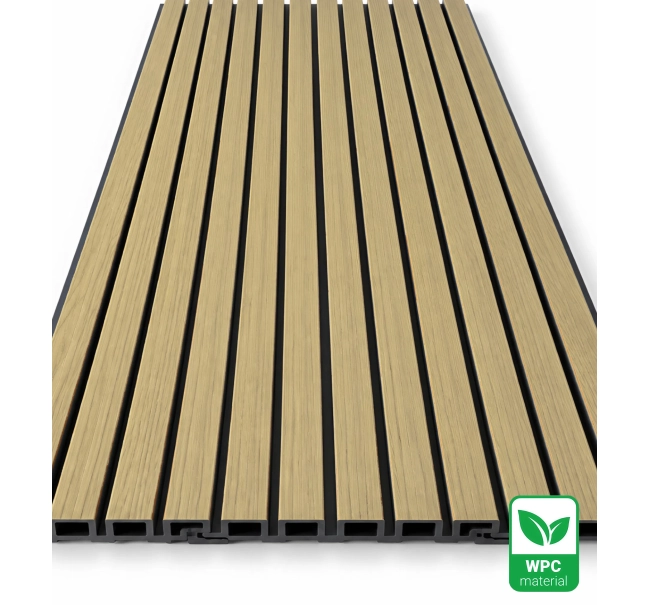 WPC fasadni panel, 219x2900 mm, dvije boje, SVJETLI HRAST & CRNA (0,63 m²)