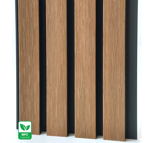 WPC homlokzati panel TEAK/FEKETE, KEFÉLT felület, 219x2900 mm, kétszínű (0,63 m²)