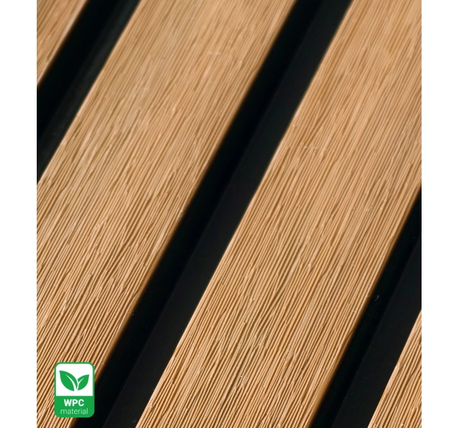 WPC homlokzati panel TEAK/FEKETE, KEFÉLT felület, 219x2900 mm, kétszínű (0,63 m²)