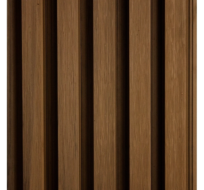 WPC Fassadenpaneel TEAK TWIX MINI, 5 Lamellen, 217x2900 mm, gebürstete Oberfläche