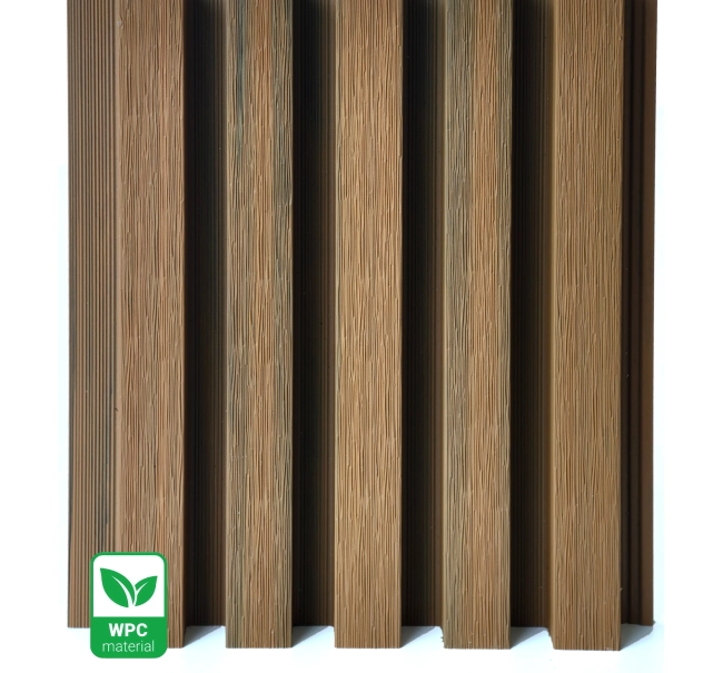 WPC Fassadenpaneel TEAK TWIX MINI, 5 Lamellen, 217x2900 mm, gebürstete Oberfläche