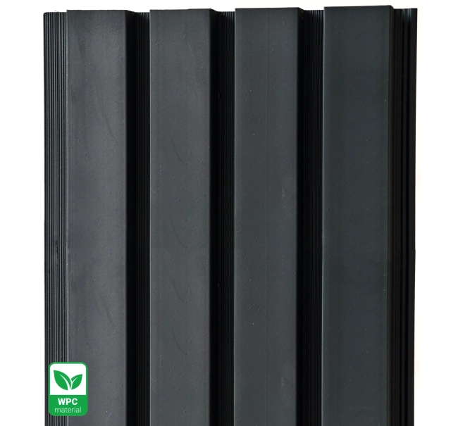 WPC facade panel, 219x2900 mm, BLACK FLAT texture (0.63 m²)