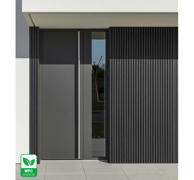 WPC facade panel BLACK TWIX MINI, 5 slats, 217x2900 mm, brushed texture