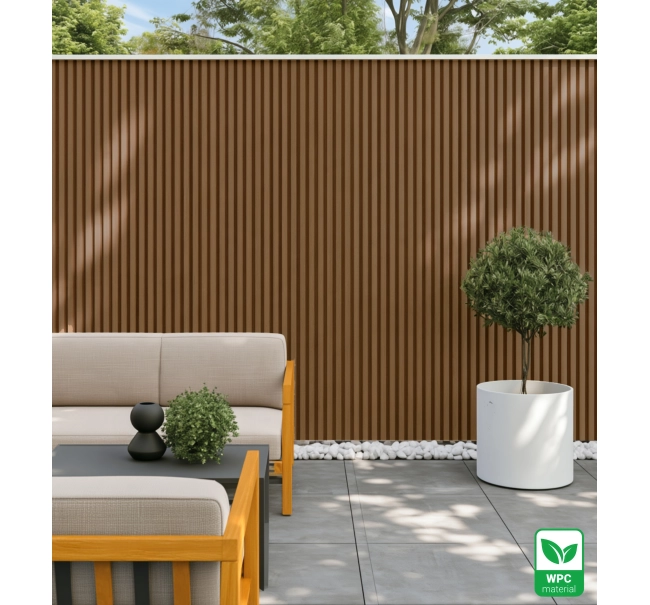 WPC fasadni panel TEAK TWIX MINI, 5 lamel, 217x2900 mm, brušena tekstura